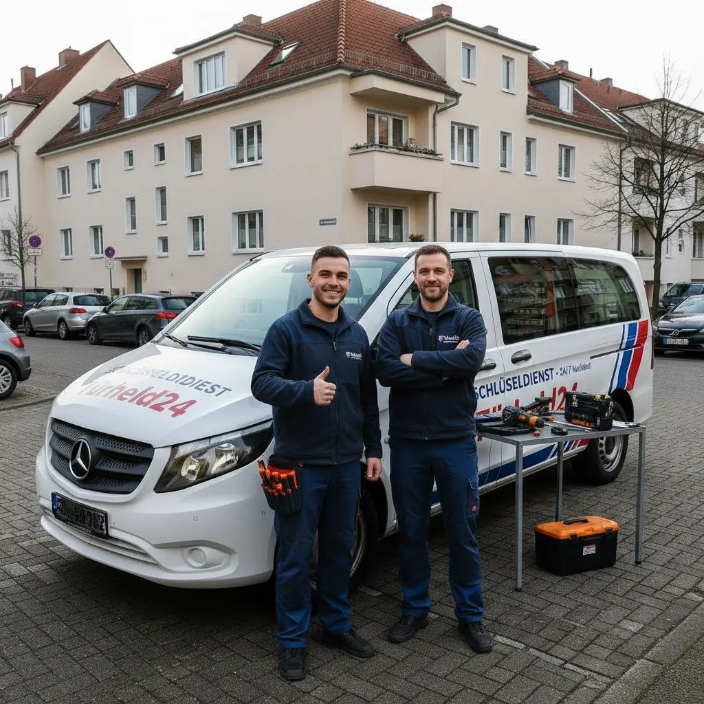 Türheld24 Team mit Einsatzfahrzeug